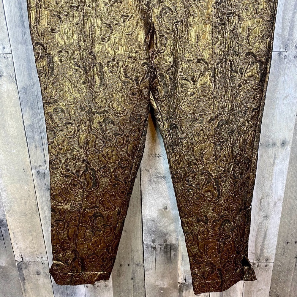 Soft Surroundings Metallic Gold Paisley pants. - Picture 5 of 16